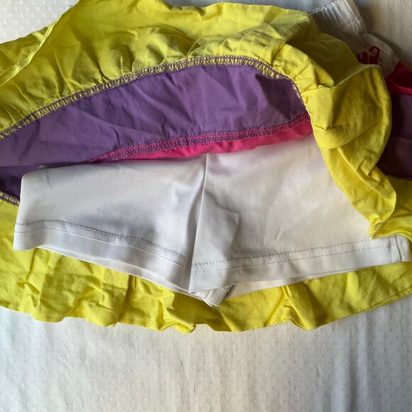 My Little Pony Girl’s Ruffle Skort size 5, Pink & Yellow, Skirt w Liner Shorts - Picture 4 of 7